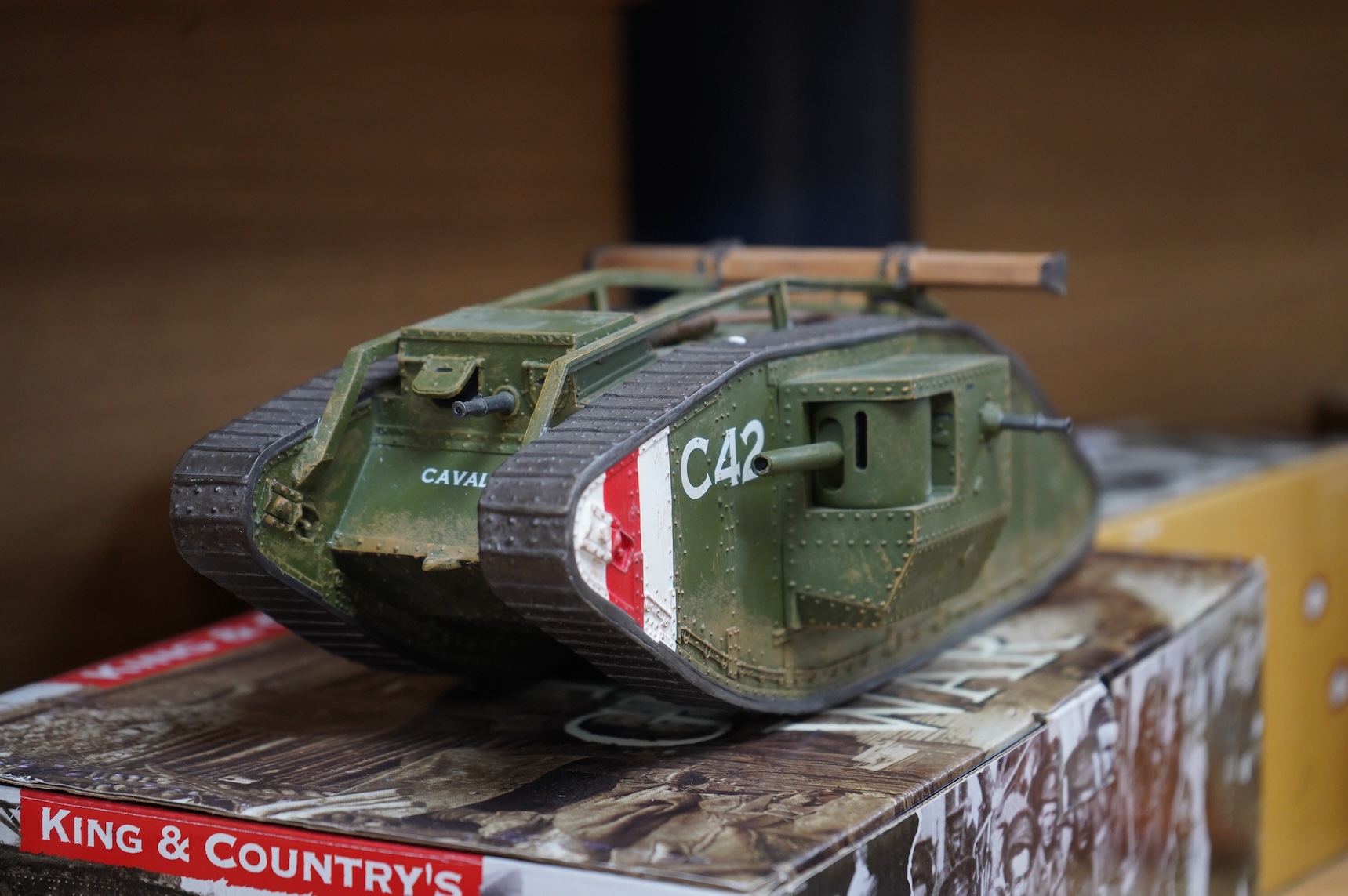 A boxed King & Country First World War Mk.IV Heavy Tank ‘C’ Squadron Royal Tank Regt. (FW49), from The Great War series